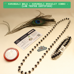 šæ Silver-Plated Eternal Karungali Mala + bracelet combo (Lab certified) ā Crafted from Authentic Ebony Wood š + š Free Laxmi Silver Plated Coin! š¤āØ