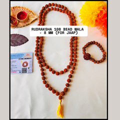 Original 5 Mukhi Rudraksha Jaap Mala 108 Beads (Lab tested) – Unlock Divine Energy! + Free Rudraksha Bracelet & Mysterious Gift!✨