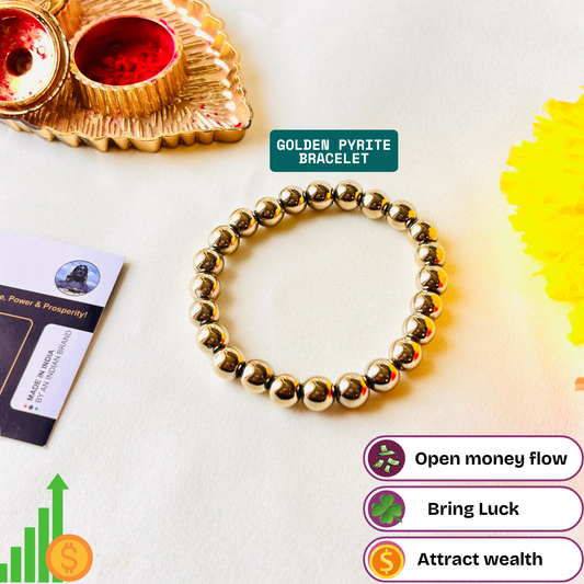 Golden Pyrite Bracelet – A Powerful Stone for Wealth, Success, Confidence & Protection ✨