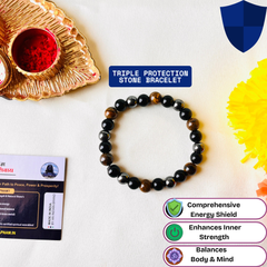 Triple Protection Stone Bracelet – A Powerful Talisman for Mind, Body & Soul Protection ✨🛡️