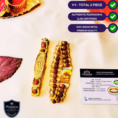 ✨ Elegant Om Rudraksha Bracelet + Modern Rudraksha Bracelet – Combo (Lab-Certified) + 🎁 Mysterious Gift