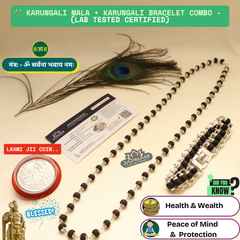 šæ Silver-Plated Eternal Karungali Mala + bracelet combo (Lab certified) ā Crafted from Authentic Ebony Wood š + š Free Laxmi Silver Plated Coin! š¤āØ