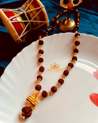 Golden Plated Mahadev Trisul Rudraksha Mala + Mysterious🎁Gift