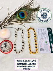 Gold Plated Elegant Rudraksha Bracelet for Women – (Buy 1 Get 1 Free + Mystery Gift!) Divine Style with Spiritual Benefits! ✨