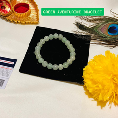 🍃 Green Aventurine Bracelet + 🪙 Gift (Laxmi Ji Silver-Plated Coin)