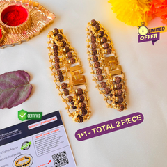 (1 +1+Gift) Original Natural Rudraksha Bracelet (5 Mukhi) - (Lab Tested) + Free 🎁Mysterious Gift