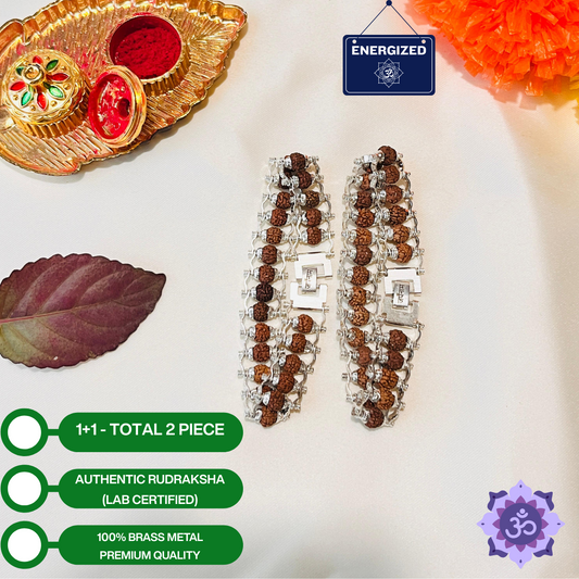 ✨ Modern Silver-Plated 5 Mukhi Rudraksha Bracelet (Lab certified) – Buy 1 Get 1 Free + 🎁 Mysterious Gift