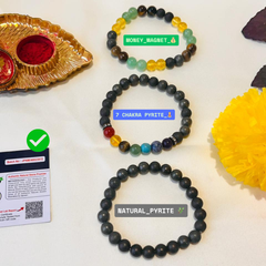 3-in-1 Divine Bracelet Kit ā Choose Any 3 (Rudraksha, Karungali, Crystal) + Free Mysterious Gift š