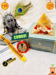 Dhan Laxmi Pyramid (For Wealth, Financial Stability and Prosperity) + Modern 5 Mukhi Rudraksha Bracelet + 𝐅𝐫𝐞𝐞 🎁 Laxmi Ganesha Silver Plated Coin