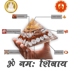 Dhan Laxmi Pyramid (For Wealth, Financial Stability and Prosperity) + Modern 5 Mukhi Rudraksha Bracelet + 𝐅𝐫𝐞𝐞 🎁 Laxmi Ganesha Silver Plated Coin