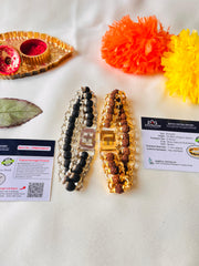 🌿 Divine Duo: Karungali + Rudraksha (5 Mukhi) Modern Bracelets Combo (Lab-Certified) 🔱✨