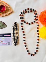 🌿 Divya Raksha Karungali & Rudraksha Kavach Mala + Choice of Bracelet Combo (Lab-Certified) + Free Gift 🎁