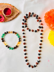 🌿 Divya Raksha Karungali & Rudraksha Kavach Mala + Choice of Bracelet Combo (Lab-Certified) + Free Gift 🎁