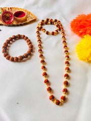 📿 Eternal Rudraksha Premium Mala + Modern Rudraksha Bracelet Combo (Lab-Certified) + Free Gift 🎁