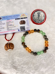 7 Mukhi Rudraksha (Lab certified) + Money Magnet Bracelet ā Unlock Wealth & Prosperity āØš°+ Gift š Laxmi Silver Plated Coin