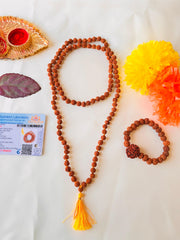 Original 5 Mukhi Rudraksha Jaap Mala 108 Beads (Lab tested) – Unlock Divine Energy! + Free Rudraksha Bracelet & Mysterious Gift!✨