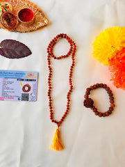 Original 5 Mukhi Rudraksha Jaap Mala 108 Beads (Lab tested) – Unlock Divine Energy! + Free Rudraksha Bracelet & Mysterious Gift!✨