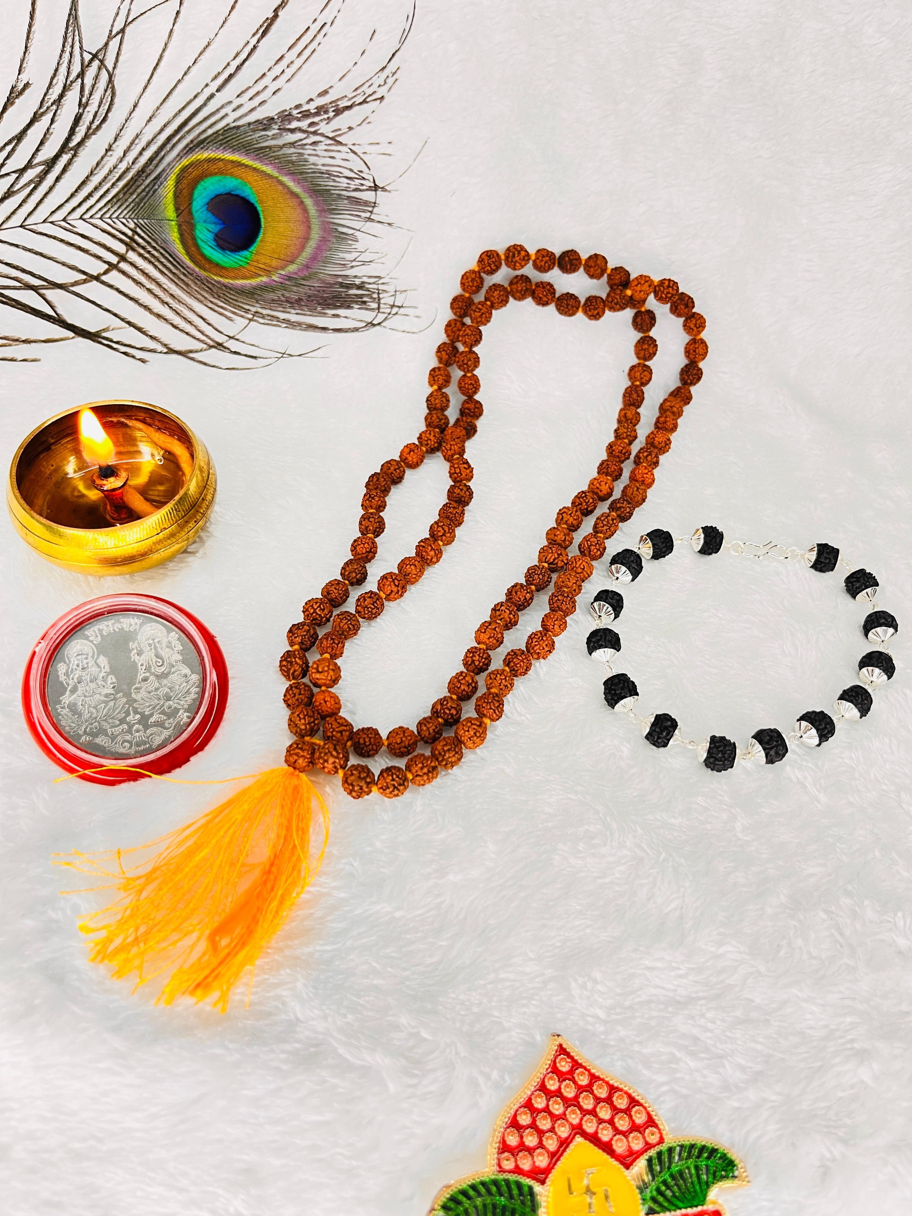 Original 5 Mukhi Rudraksha Jaap Mala (108 Beads) – Unlock Divine Energy! + Free Rudraksha Bracelet & Mysterious Gift!✨