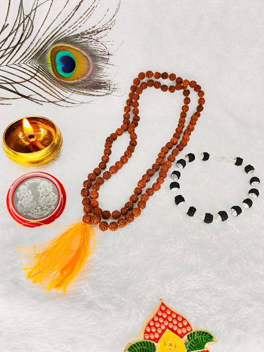 Original 5 Mukhi Rudraksha Jaap Mala (108 Beads) – Unlock Divine Energy! + Free Rudraksha Bracelet & Mysterious Gift!✨