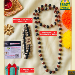 🌿 Divya Raksha Karungali & Rudraksha Kavach Mala + Choice of Bracelet Combo (Lab-Certified) + Free Gift 🎁