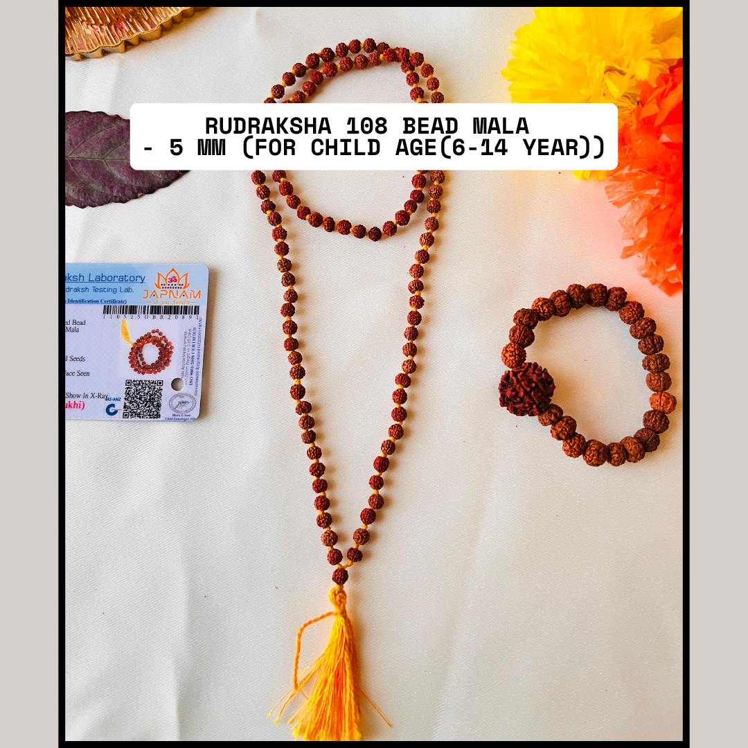 Original 5 Mukhi Rudraksha Jaap Mala 108 Beads (Lab tested) – Unlock Divine Energy! + Free Rudraksha Bracelet & Mysterious Gift!✨