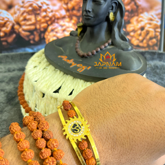 Gold plated Om Sun Rudraksha Bracelet For Men And Women + Mysterious🎁Gift