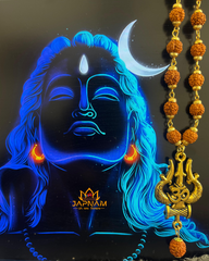 (1 +1+Gift) Golden Plated Om Trishul Rudraksha Mala with Elegant Rudraksha Bracelet & 🎁 Surprise Gift!