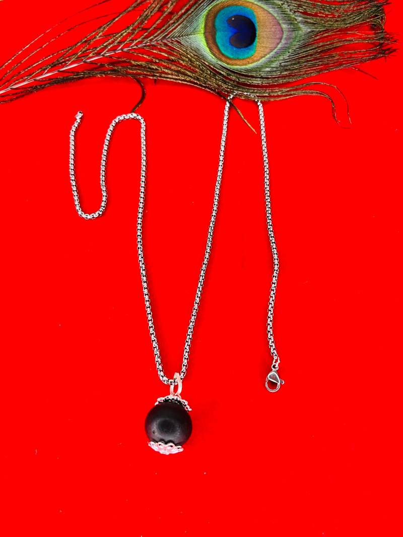 🌿 Karungali Large Bead Chain + Bracelet Combo (Lab Certified) – Crafted from Authentic Ebony Wood 🌟 + 🎁 Free Laxmi Silver Plated Coin! 🖤✨
