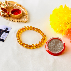 ✨ Citrine Bracelet + 🪙 Gift (Laxmi Ji Silver-Plated Coin)