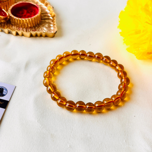 ✨ Citrine Bracelet + 🪙 Gift (Laxmi Ji Silver-Plated Coin)