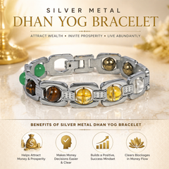 Metal Silver Dhan Yog Bracelet