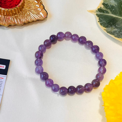 💜 Amethyst Bracelet + 🪙 Gift (Laxmi Ji Silver-Plated Coin)