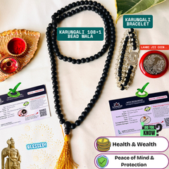 🌿 Authentic Karungali 108+1 Bead Mala + Bracelet combo (Lab certified) - Free Gift 🎁