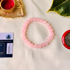 💖 Love Attraction Bracelet (Original Rose Quartz) + 🪙 Gift (Laxmi Ji Silver-Plated Coin)