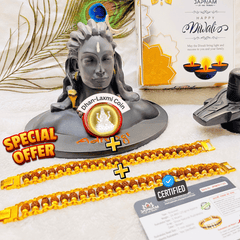 🪔 𝐃𝐢𝐰𝐚𝐥𝐢 𝐒𝐩𝐞𝐜𝐢𝐚𝐥 : Original Natural Rudraksha Bracelet (5 Mukhi) -Buy 1 Get 1 Free! (Lab Tested) + 𝐅𝐫𝐞𝐞 🎁 Laxmi Ganesha Silver Plated Coin
