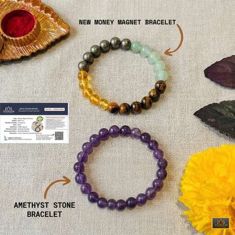 Money Magnet Fusion Band + Amethyst Serenity Bracelet Combo – Amplify Wealth & Peace ✨💰💜 + Free Mysterious Gift 🎁