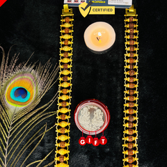 ✨ (Golden Harmony + Modern) Rudraksha Bracelet (5 Mukhi) 📿 (Lab Tested) + 🎁 Free Laxmi Silver Plated Coin!