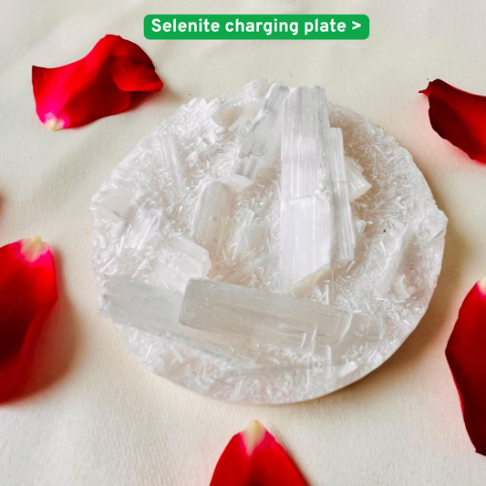 ✨ Selenite Raw Crystal Charging Plate (Authentic)