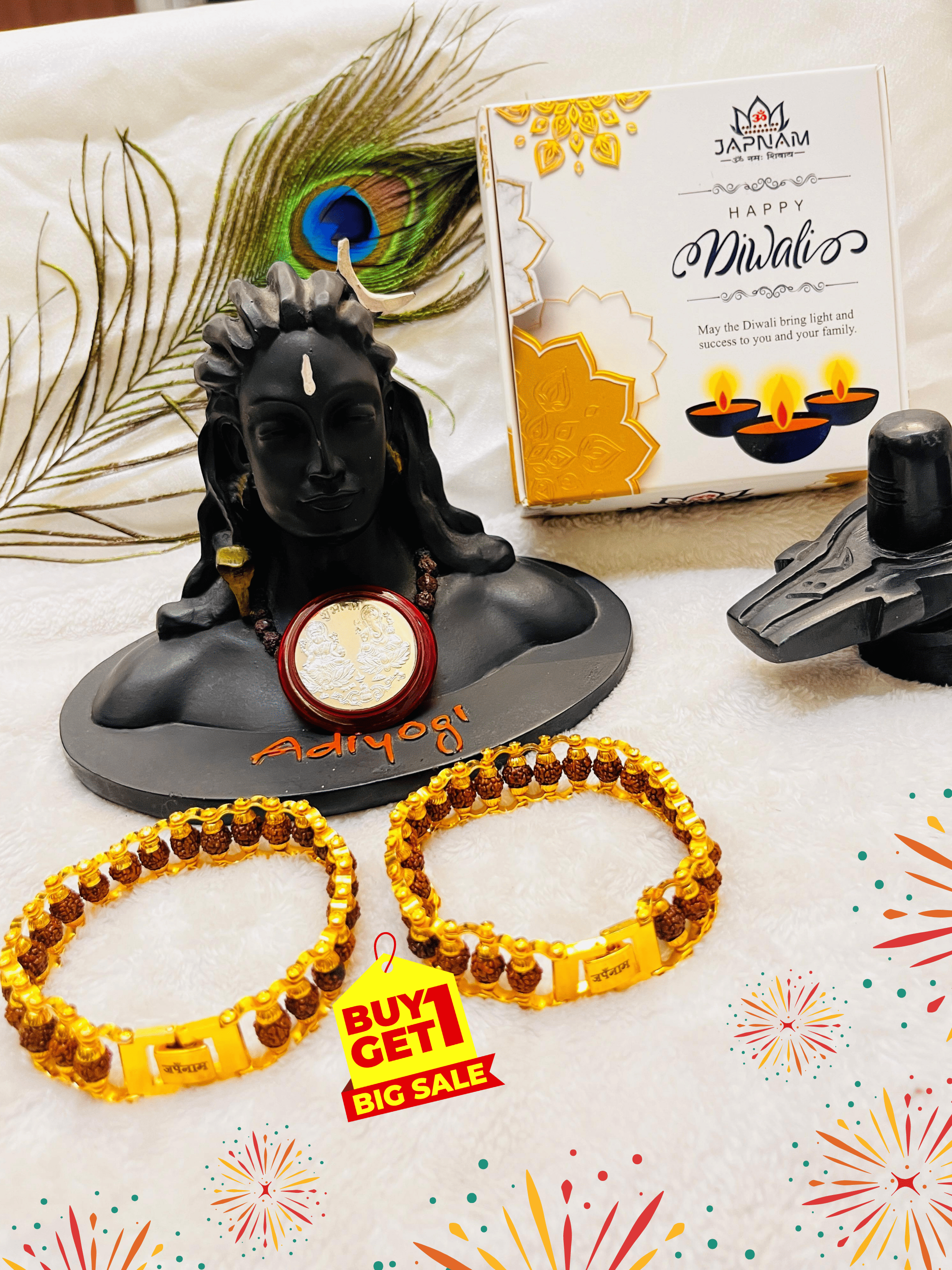 🪔 𝐃𝐢𝐰𝐚𝐥𝐢 𝐒𝐩𝐞𝐜𝐢𝐚𝐥 : Original Natural Rudraksha Bracelet (5 Mukhi) -Buy 1 Get 1 Free! (Lab Tested) + 𝐅𝐫𝐞𝐞 🎁 Laxmi Ganesha Silver Plated Coin