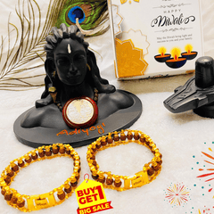 🪔 𝐃𝐢𝐰𝐚𝐥𝐢 𝐒𝐩𝐞𝐜𝐢𝐚𝐥 : Original Natural Rudraksha Bracelet (5 Mukhi) -Buy 1 Get 1 Free! (Lab Tested) + 𝐅𝐫𝐞𝐞 🎁 Laxmi Ganesha Silver Plated Coin