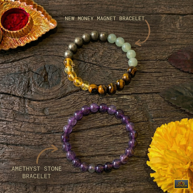 Money Magnet Fusion Band + Amethyst Serenity Bracelet Combo – Amplify Wealth & Peace ✨💰💜 + Free Mysterious Gift 🎁
