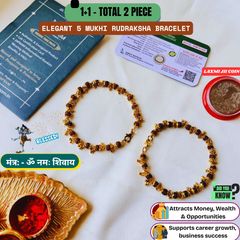 Gold Plated Elegant Rudraksha Bracelet for Women – (Buy 1 Get 1 Free + Mystery Gift!) Divine Style with Spiritual Benefits! ✨