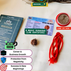 8 Mukhi Rudraksha (Original Nepali Origin & Lab Certified) + 🎁 Gift – Laxmi Ji Silver-Plated Coin