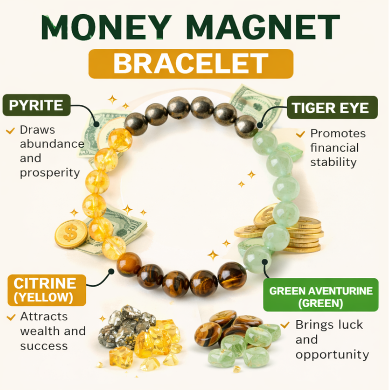 Lab certified - Money Magnet Bracelet + FREE (✨ Selenite Plate) - Combo + 📿Gift (5 mukhi rudraksha)