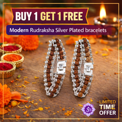 ✨ Modern Silver-Plated 5 Mukhi Rudraksha Bracelet (Lab certified) – Buy 1 Get 1 Free + 🎁 Mysterious Gift