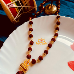 Golden Plated Mahadev Trisul Rudraksha Mala + Mysterious🎁Gift