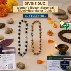 🌿BUY 1 GET 1 FREE : Karungali + Rudraksha (5 Mukhi) Modern Bracelets (Lab-Certified) 🔱✨+ Mysterious🎁Gift