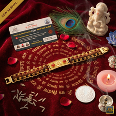 🌟 Radiant Om Rudraksha Bracelet (5 Mukhi) 📿 (Lab Tested) + 🎁 Free Laxmi Silver Plated Coin!