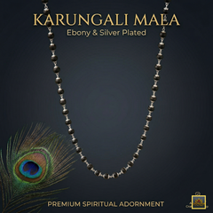 🌿 Silver-Plated Eternal Karungali Mala (Lab certified) – Crafted from Authentic Ebony Wood 🌟 + 🎁 Free Laxmi Silver Plated Coin! 🖤✨