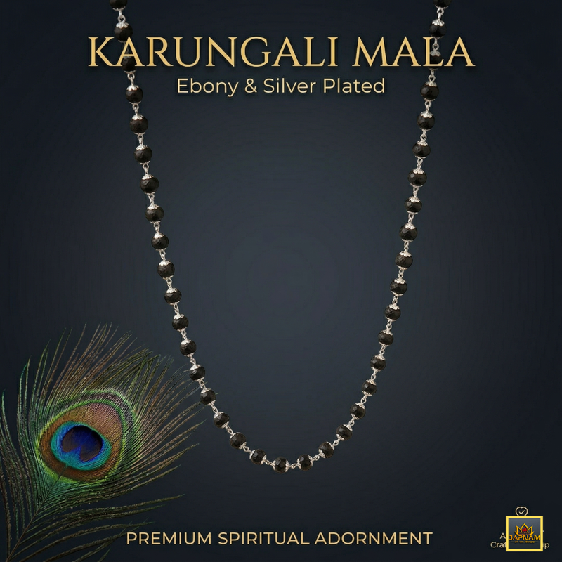🌿 Silver-Plated Eternal Karungali Mala (Lab certified) – Crafted from Authentic Ebony Wood 🌟 + 🎁 Free Laxmi Silver Plated Coin! 🖤✨